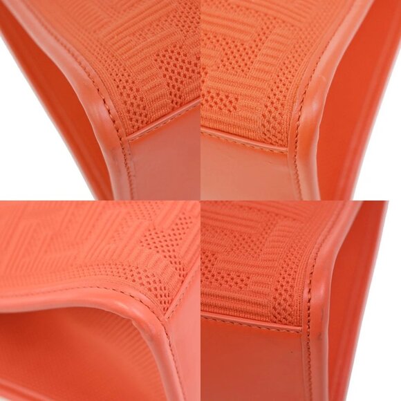 FENDI Logo Zucca Pattern 2way Tote Shoulder Bag Canvas Leather Orange 650RF496 - Picture 13 of 14